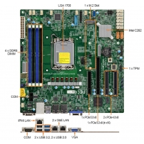 1U Rackmount Computer with Supermicro X13SCL-F Motherboard