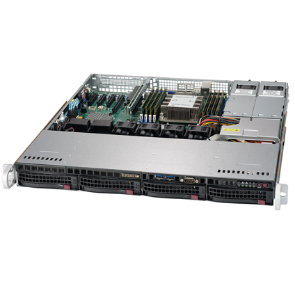 Supermicro SuperServer 5019P-MTR w/ 4x 3.5" Drive Bays 2x 10G LAN and Redundant Power